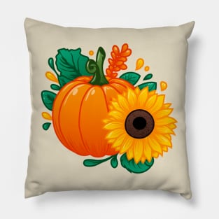 Pumpkin and Sunflower Delight Pillow