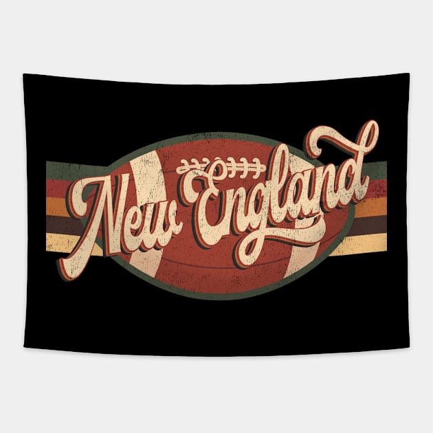 New England Massachussets State USA Retro Vintage 70s 80s Distressed Tapestry by Happy as I travel