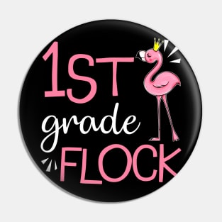 Flamingo Back To School 1st First Grade Flock Pin