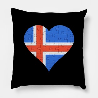 Icelandic Jigsaw Puzzle Heart Design - Gift for Icelandic With Iceland Roots Pillow