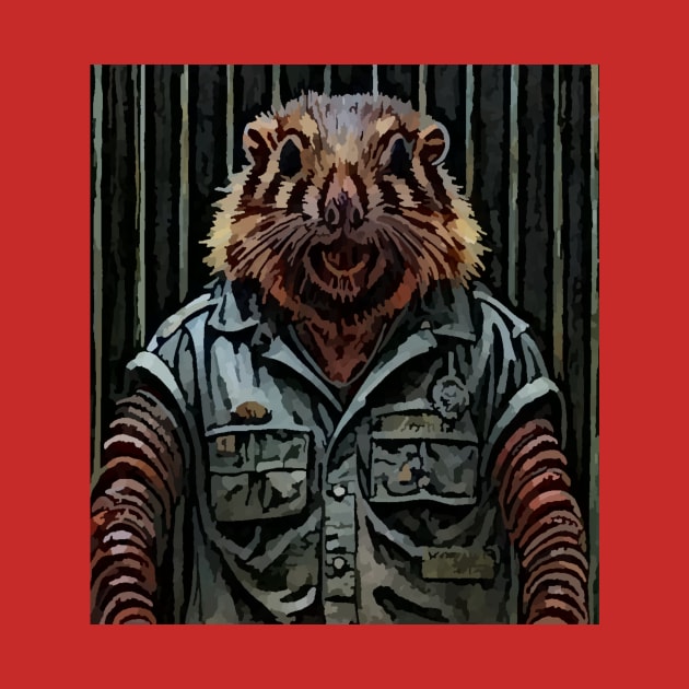 watercolor prison guard groundhog by Catbrat