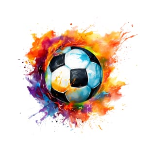 Colorful Flaming Soccer Ball T-Shirt