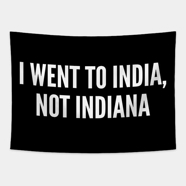 I Went To India Not Indiana - Funny Joke Statement Humor Slogan Quote Saying Tapestry by sillyslogans