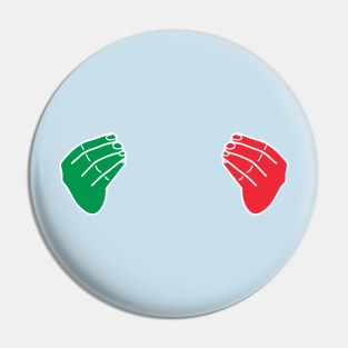 Talking hand gestures in flag colors Pin