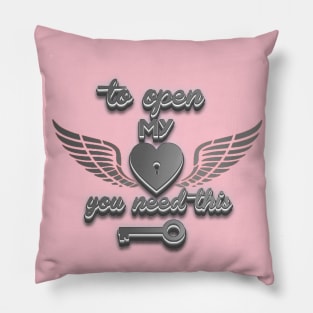 to open my heart you need the key valentines day gift Pillow