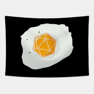 Polyhedral D20 Dice Sunny Side Up Egg Tapestry