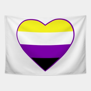 Pride Flag Heart Non Binary Tapestry