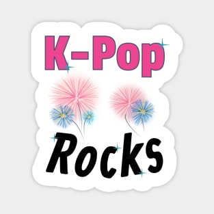 K-Pop Rocks with Fireworks and Stars - Light colors from WhatTheKpop Magnet
