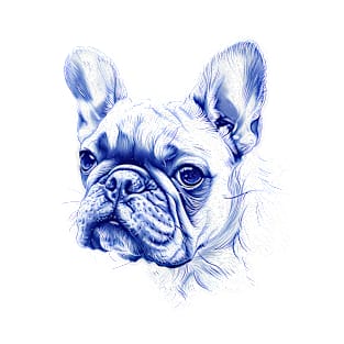 french bulldog pencil drawing [Black line], act 4 T-Shirt