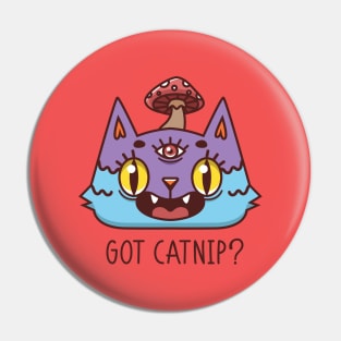 Psychedelic cat design Pin