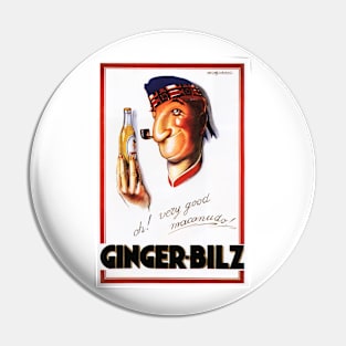 GINGER BILZ Vintage Soda Beverage Advertisement by Achille Mauzan Lithograph Pin