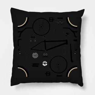 BMX Parts Pattern Pillow