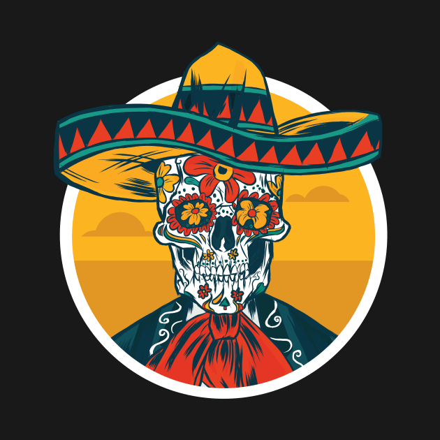 5 de mayo - mexican Skull with Sombrero by LR_Collections