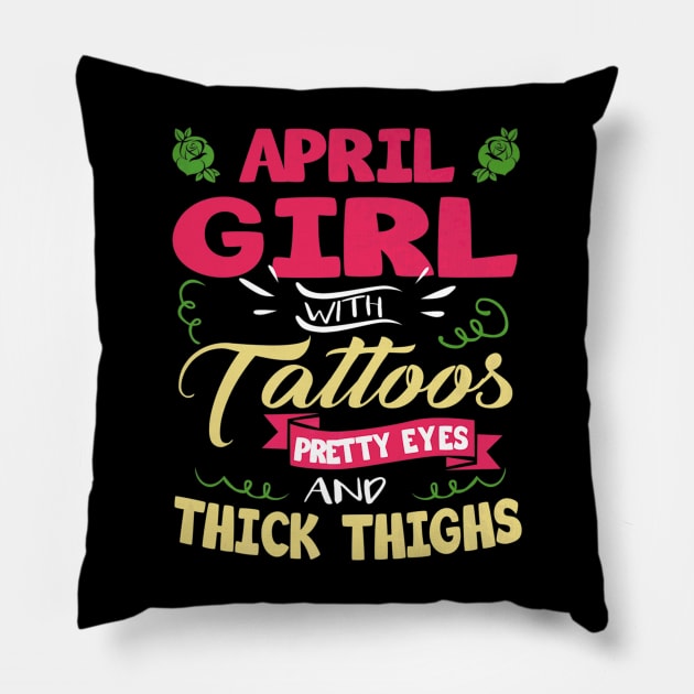 April Girl With Tattoos Pretty Eyes Thick Thighs Pillow by Macy XenomorphQueen