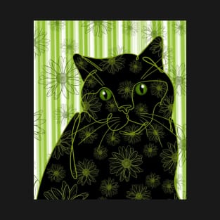 Mesmerising green eyed black cat T-Shirt
