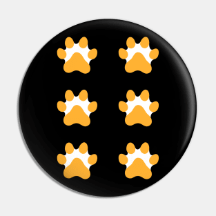 Yellow-orange paw pints, set of six Pin