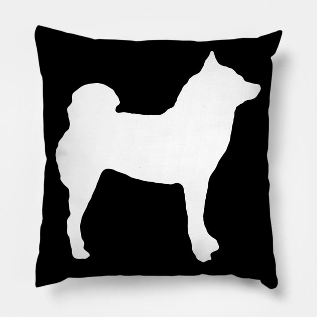 Lilly the Shiba Inu Silhouette - White on Black Pillow by shibalilly