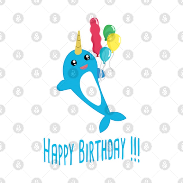 Happy Birthday, Birthday, Narwhal, Congratulations by IDesign23