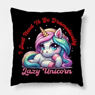 "Dramatically Lazy Unicorn" Pillow