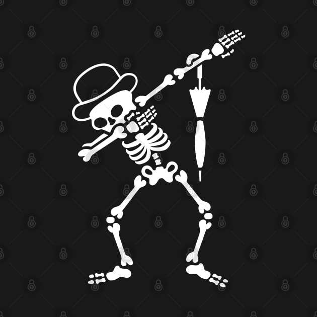 Dab dabbing skeleton bowler hat London England umbrella by LaundryFactory