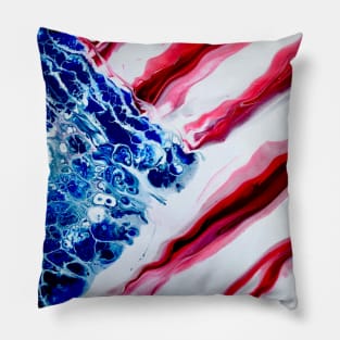 American Flag - Abstract US Flag - July 4th - Independence Day - Stars & Stripes Print Pillow