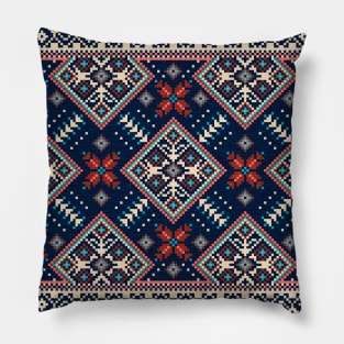 Ethnic Slavic pixel carpet texture #2 Pillow