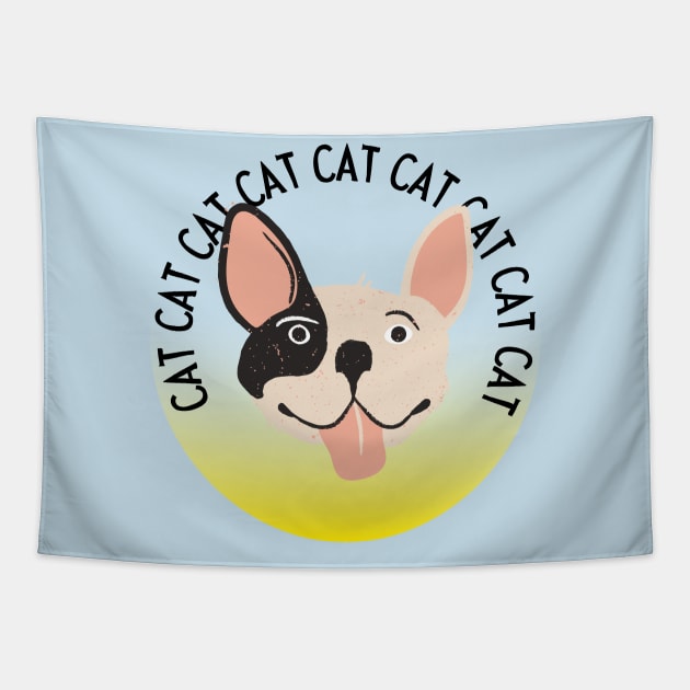 Slightly Wrong Pug Cat Tapestry by waltzart