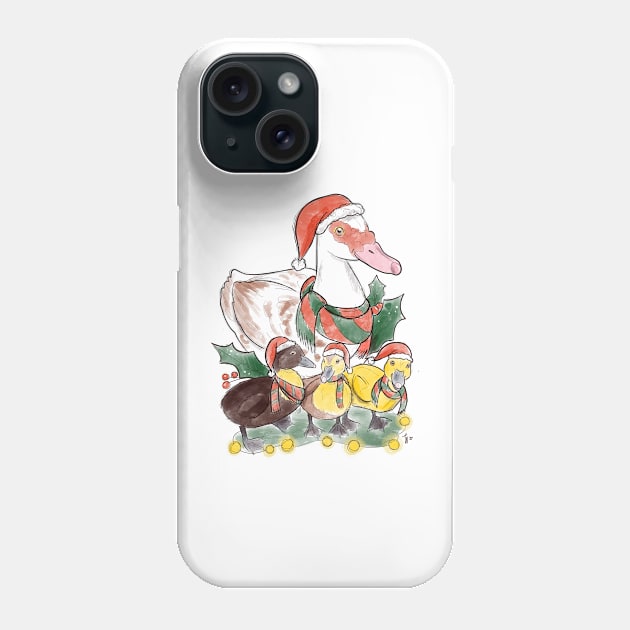 Christmas duck Phone Case by Jurassic Ink