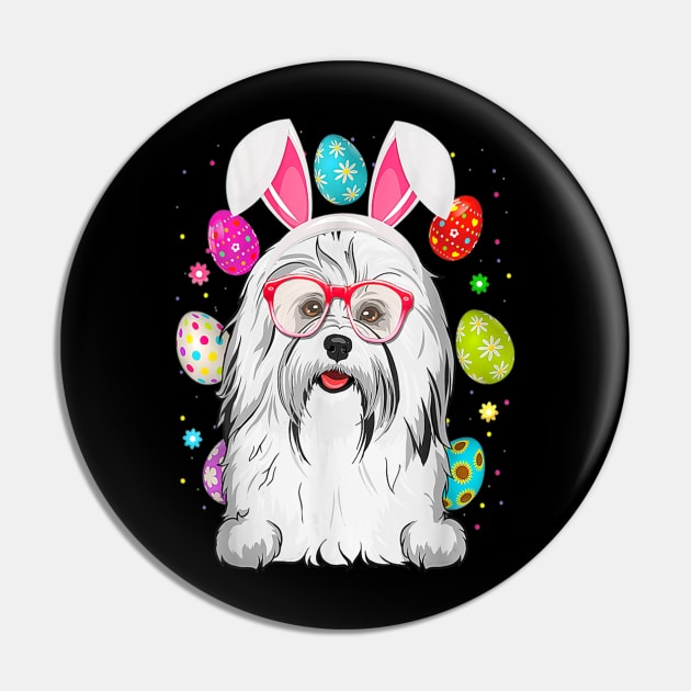 Lovely Havanese Dog Bunny Happy Easter's Day Pin by Centorinoruben.Butterfly