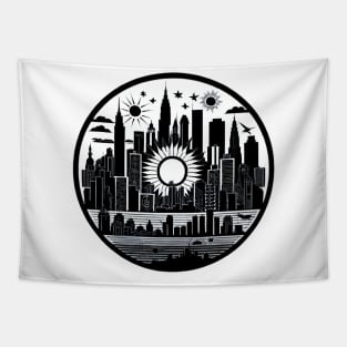 Black city Tapestry