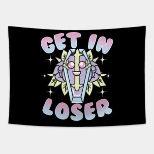 Aesthetic Funny Get In Loser Coffin Kawaii Goth Tapestry