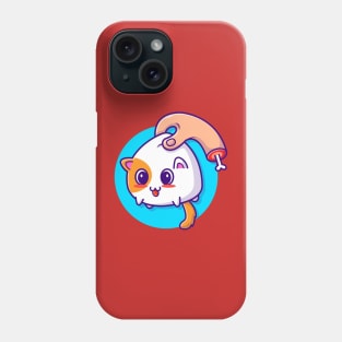 Cute Cat With People Hand Cartoon Vector Icon Illustration Phone Case