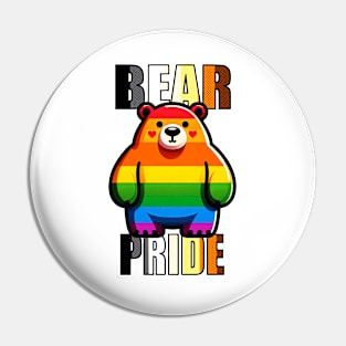 LGBTQIA+ Bear Pride Rainbow Pin