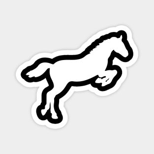 White Horse Silhouette Magnet