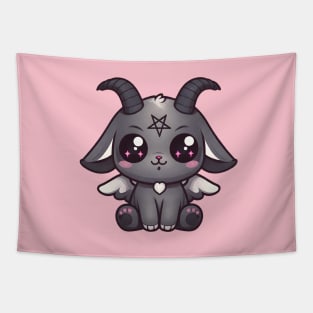 Baphocute, kawaii chibi Baphomet  by Strange Dollz Boudoir Tapestry