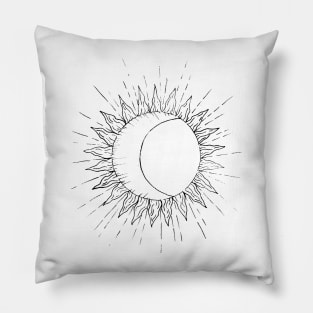 Linework sun moon Pillow