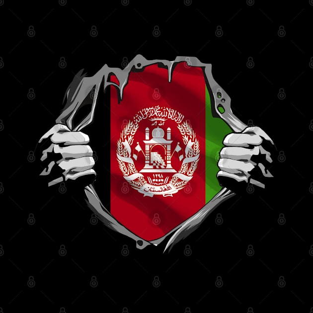 Two Hands Ripping Revealing Flag of Afghanistan by BramCrye