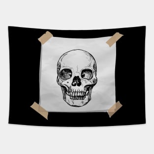 Skull on paper design Tapestry