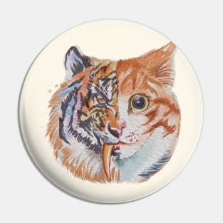 cat and tiger Pin