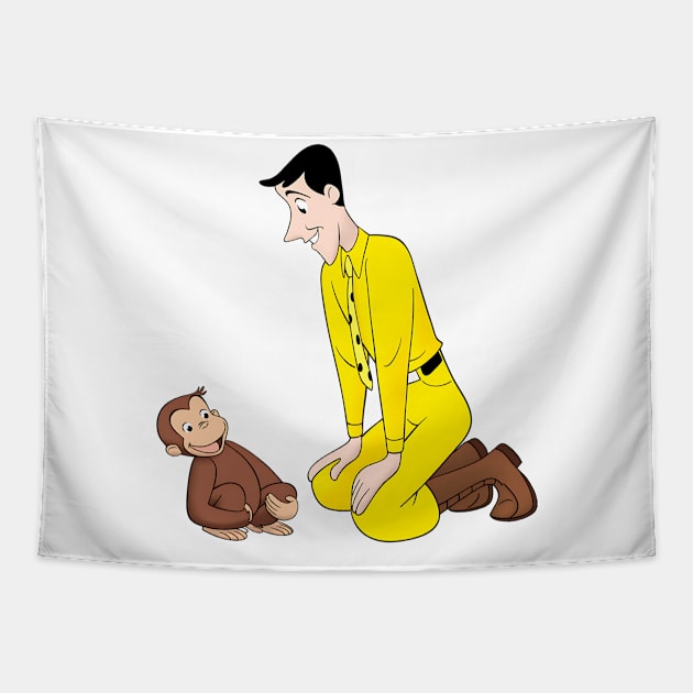 Curious George Man In The Yellow Hat 5 Tapestry by EcoEssence