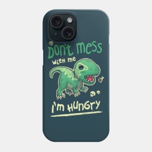 Hungry Raptor // Angry Velociraptor, Kawaii Dinosaur, Paleontology Phone Case