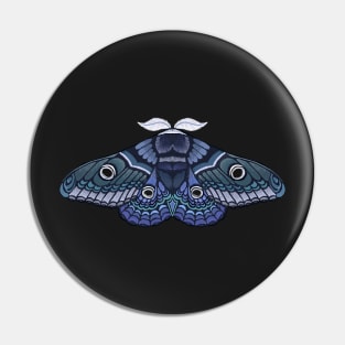 Moth sticker blue and green Pin