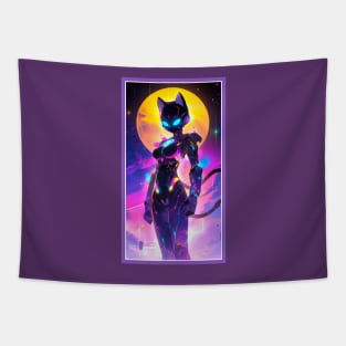 Anime Sci-Fi Cat Girl | Quality Anime Girl Artwork | Manga Girl Anime Art Tapestry