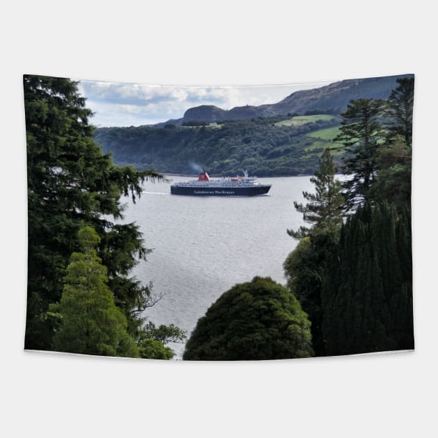 Caledonian Isles arriving in Brodick. Isle of Arran, Scotland Tapestry by richflintphoto