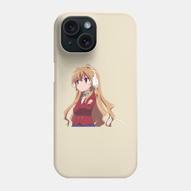 ToraDora Taiga Headphones Phone Case by KokoroPopShop