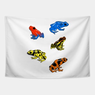 colorful poison frogs Tapestry