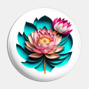 Lotus - Papercut Style Pin