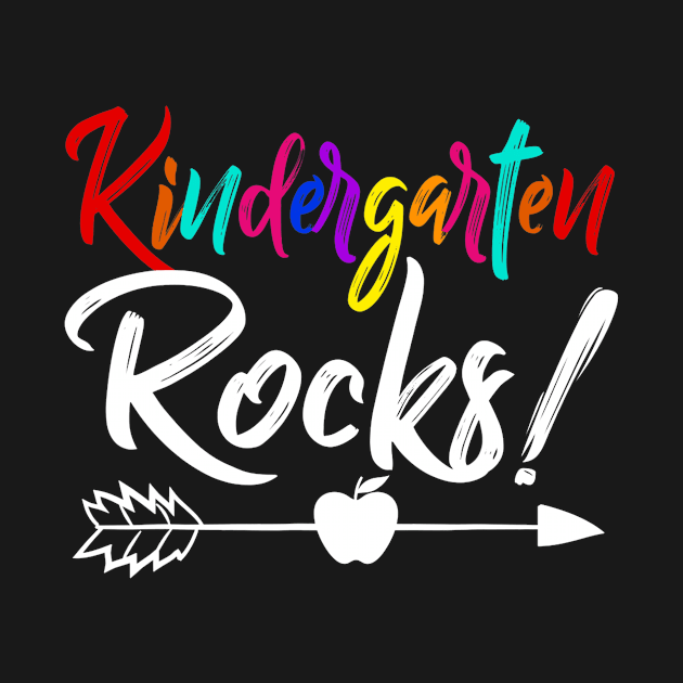 Kindergarten Rocks! Teacher Shirt Gift Funny Back To School by Fowlerbg