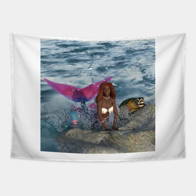 Mermaid & Friends Tapestry by Ratherkool