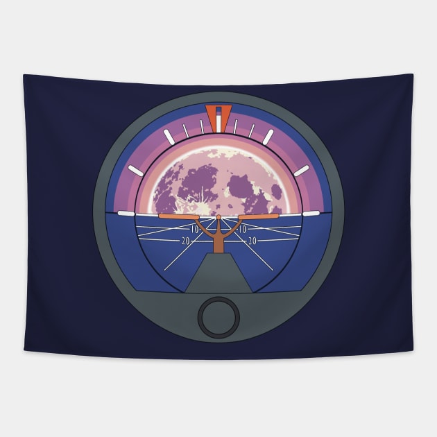 Attitude Indicator Moonrise Tapestry by Kassi Skye